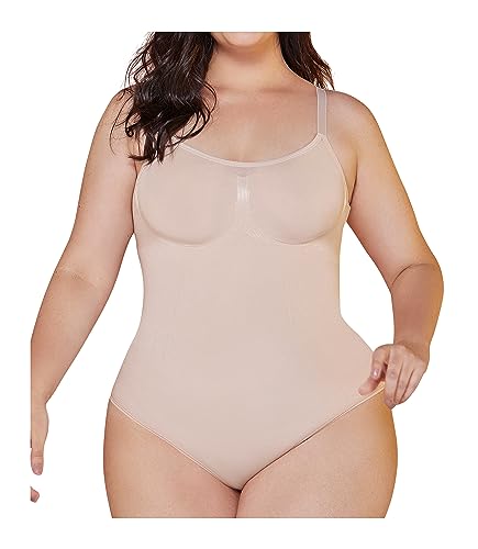 CURVEEZ Bodysuit for Women Tummy & FUPA Control Shapewear Seamless Sculpting Panty Full Bust Body Shaper Compression Tank Top