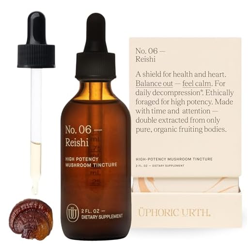 UPHORIC URTH Reishi Mushroom Extract - Double Extracted Fruitbody Mushroom Tincture | Immunity Booster, Reduce Inflammation, Improve Sleep, Balance Hormones (60 Servings)
