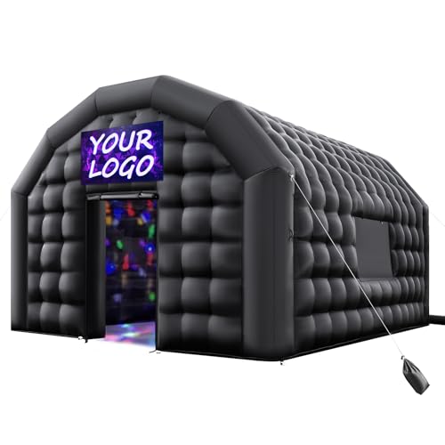 VEVOR nadmuchiwany namiot nocny, 6 x 5 x 3,7 m, nadmuchiwany namiot imprezowy z dmuchawą 680 W i workiem z piaskiem, wentylowany klub nocny z 2 oknami, na imprezę, urodziny, wesele