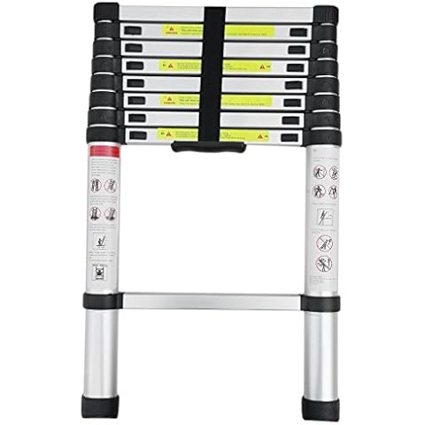 Aluminium Folding Telescopic Ladder 2.6m 9 Steps Ladder Multi-Purpose Multi-Function Extendable Ladder EN131 Cover