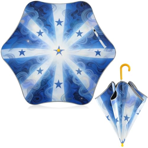 Paraguas para niños con bandera de Honduras antiviento estilo ahumado con mango de gancho