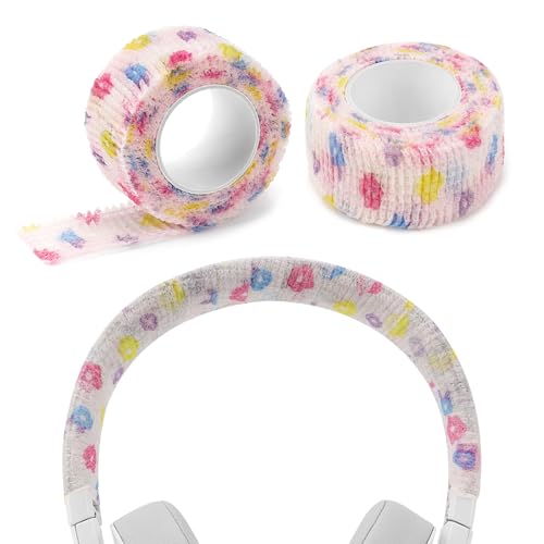 Geekria Kopfbandabdeckung aus Vliesstoff, kompatibel mit Sony WH-1000XM5, Crusher ANC, Hesh 3, Soundcore Life Q20, Sennheiser HD 599, Momentum 4 Kopfhörer (Regenbogen/2 Stück)