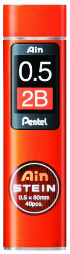 Pentel Ain STEIN C275 Feinmine, 40 Minen je Dose, 0.5 mm, Härtegrad 2B (1 Dose)