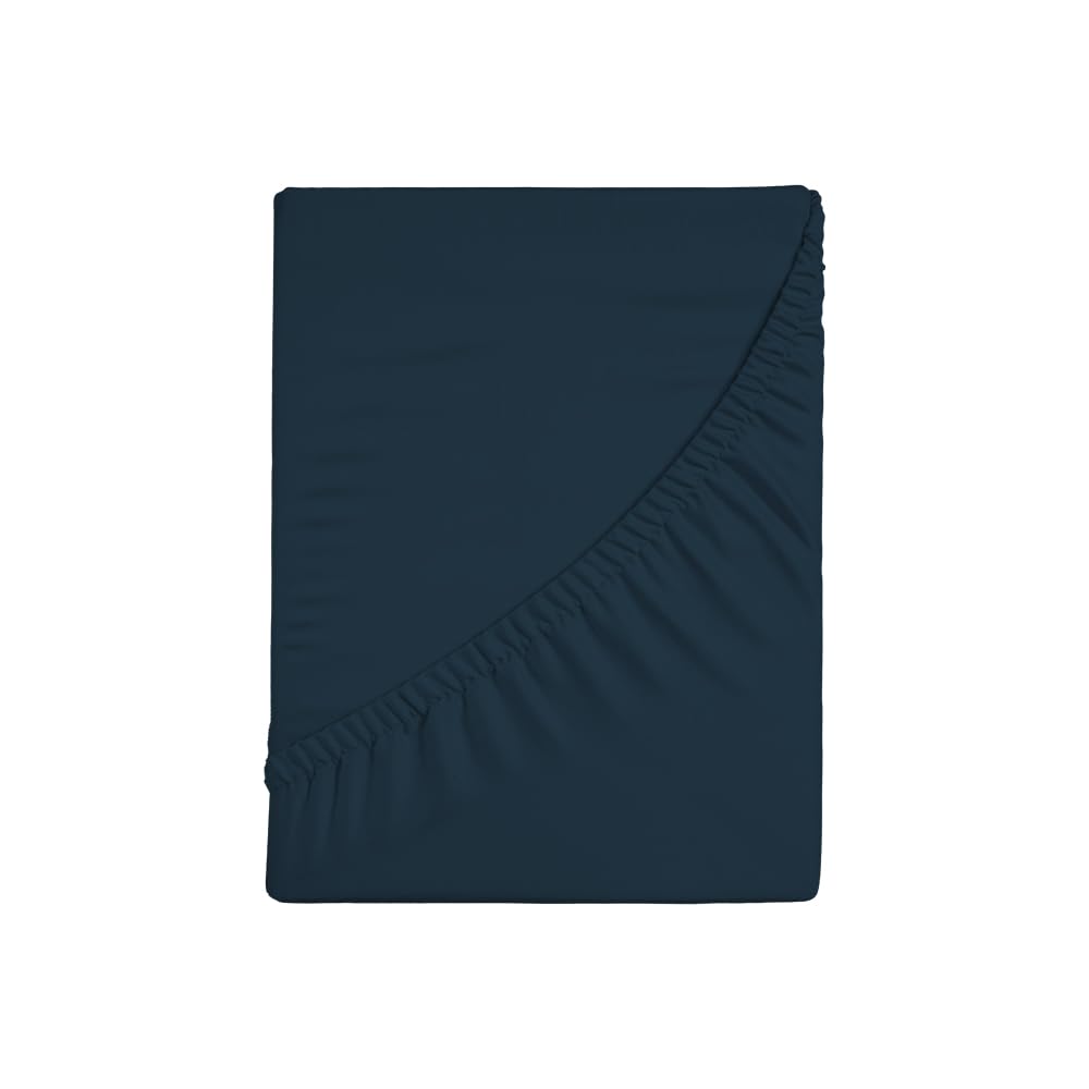 Zer0bed, Lenzuolo Sotto con Angoli Singolo Tinta Unita 100% Cotone ANGOLO MAXI 30CM, 1 Piazza, Blu, 90x200