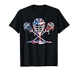 Patriotic American Flag Lacrosse Ice Cream Drip Lax Boys T-Shirt