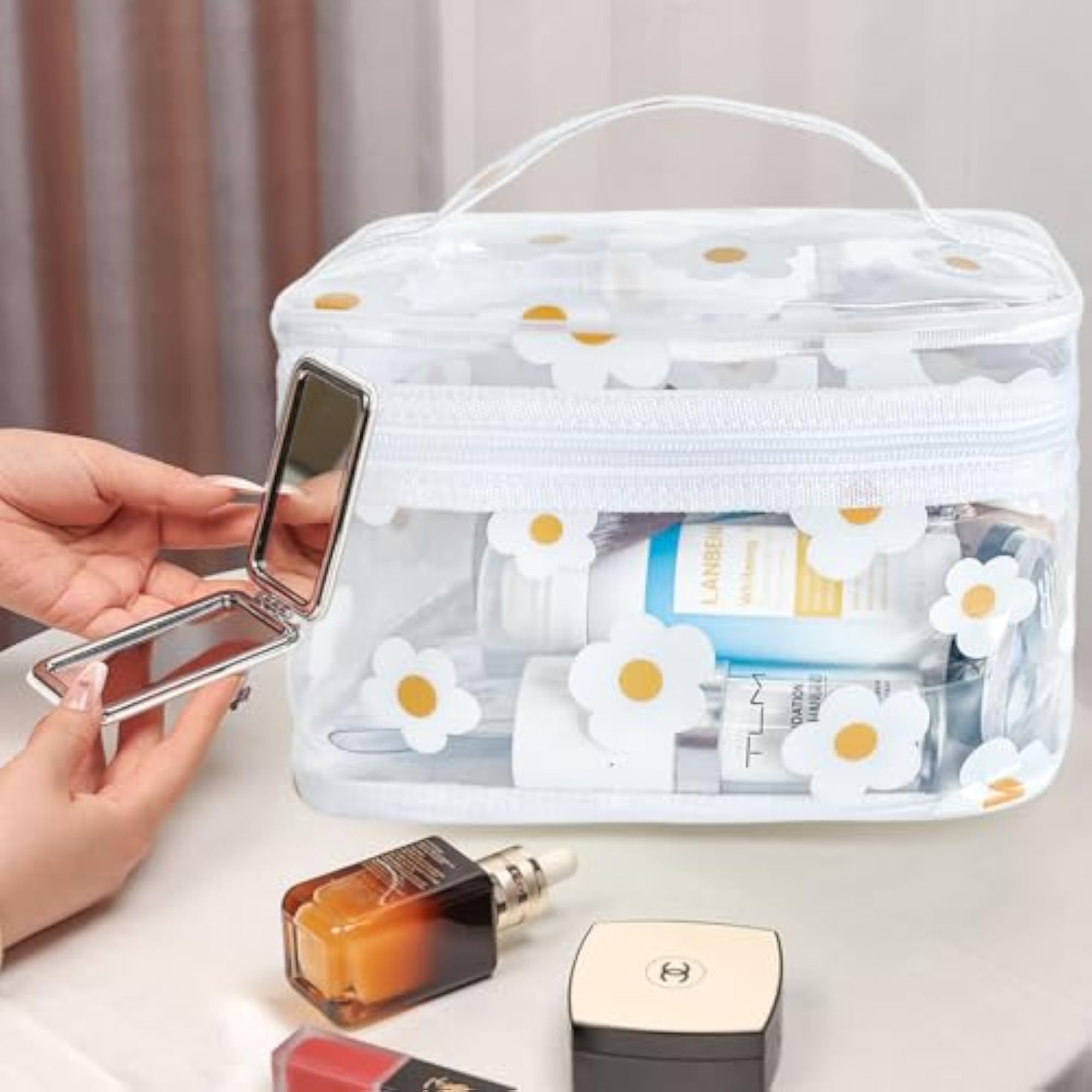 Clear Printed Fruit Cosmetic Bag and Travel Pouch