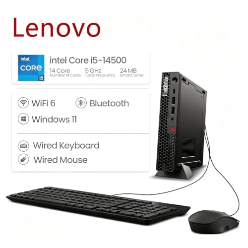 Image of Lenovo ThinkStation P3 Tiny Desktop Computer | Intel Core i5-14500 vPro(14 Cores, Up to 5GHz) | 32GB DDR5 RAM, 2TB SSD | WIFI6 | USB Keyboard & Mouse | Dual 4K Display Support | Windows 11
