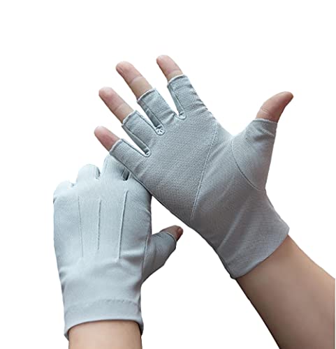 Gants de Conduite Sans-Doigts pour Homme et Femme - Protection Solaire Demi-Doigts Antidérapants Écran Tactile - Cyclisme, Golf, Pêche et Sports de Plein...