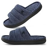 VeraCosy Mens Open-Toe Slippers Memory Foam Indoor...