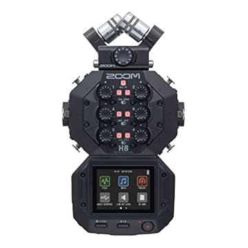 Zoom Gravador portátil H8 de 12 faixas, microfones estéreo, 6 entradas, interface de tela sensível ao toque, interface de áudio USB, alimentado por bateria, para áudio estéreo/multifaixas para vídeo,