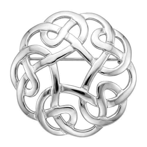 Broche celtique en argent sterling 925 Alexander Castle pour femme | Écrin chic