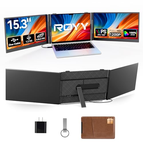 Image of 15.3 inch Laptop Screen Extender Portable, One Cable Connection Double Laptop Monitor FHD 1080P IPS, Ultra Thin Dual Monitor for 13-17 inch Laptops, Plug&Play Compatiable with Win /Mac /Chrome /Android /Switch