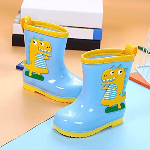 Rain Boots Toddler Kids Waterproof Rain Boots Cartoon Infant Boys Girls PVC Rain Boots Waterproof Non Slip Shoes Outdoor (Blue, 5-6 Years)2