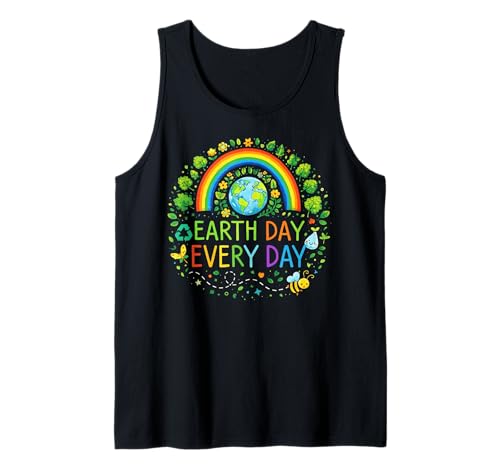 Pretty Earth Day Every Day Rainbow with Trees Earth Day Tank Top