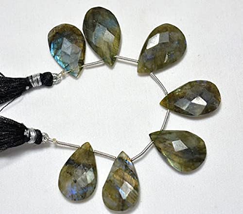 Labradorite pear shape beads facettées en rang de 4 pouces pour fabrication de bijoux