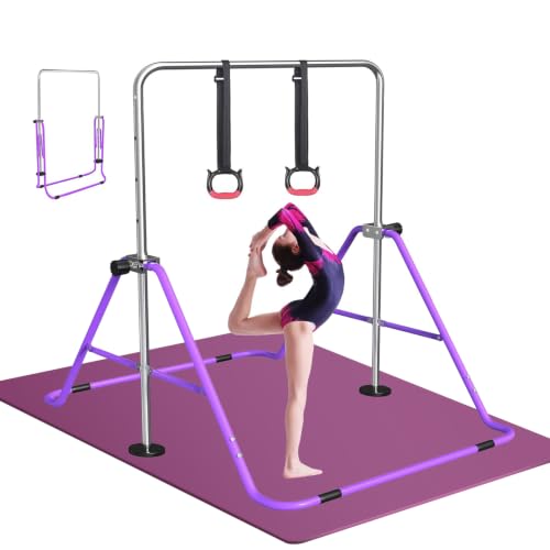FBSPORT Gymnastics Bar for Kids Adjustable Height Gymnastic Horizontal Bar
