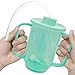 GREUS Elderly Sippy Cup, Dysphagia Cups, 12oz Adult Sippy Cup for Elderly Spill Proof Convalescent Feeding Cup with Straw, Drinking Aids for Parkinson, Disabled, Handicapped, Stroke
