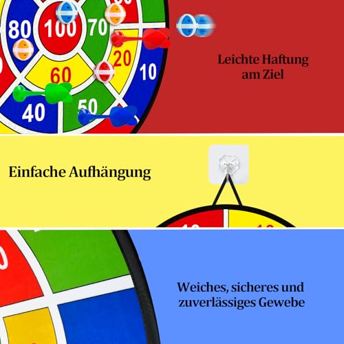 Ostergeschenke Kinder, 28\ (71 cm) Faltbarer Dart Board mit 12 Bällen & 4 Dart Brettspielen, Ostern Geschenke Kinder 4-12 Jahre, Ostern Geschenk Jungen Mädchen 9 Jahre zum Geburtstag Weihnachten