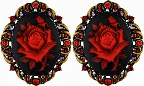 Image of Cameo Brooch Vintage Silver Tone Lady Portrait Brooch Pins for Women Victorian Jewelry Crystal Rhinestone Brooches for Hat Scarf Collar Lapel Handbags Shawls for Christmas