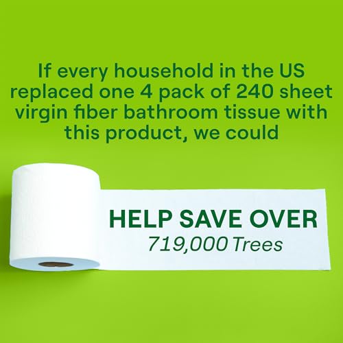 Image of Seventh Generation Toilet Paper, 100% Recycled 2-Ply Bath Tissue, 4 Rolls of 240 Sheets, Extra Soft & Strong for Home & RV, Whitened without Chlorine Bleach, No Dyes or Fragrances, Septic Safe