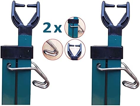 MONSAR Addiz Prop Pair Square Metal Galvanised Garden Washing Line Outdoor Extendable Pole 2x Cloths Prop Laundry Support Pole Extending Airer