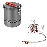 Bulin Camping Cooking Pot Heat Exchanger Outdoor Camp Pot 1.5 Liter Camping Gas Stove Burner 5800W