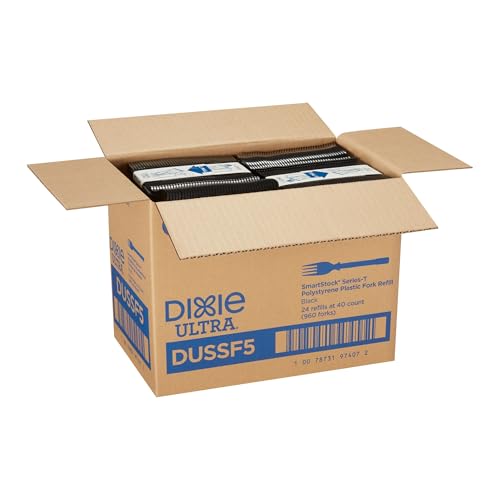 Image of Dixie Ultra DUSSF5 Polystyrene Fork Refill, Black, 960 /Carton