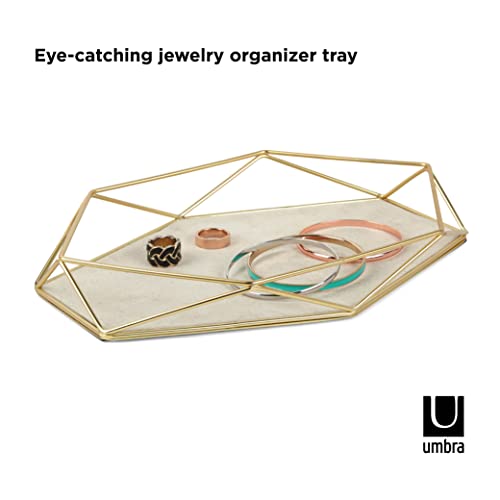 Umbra Prisma Tray, Geometric Plated Jewelry Storage, Matte Brass by Umbra - Image 6