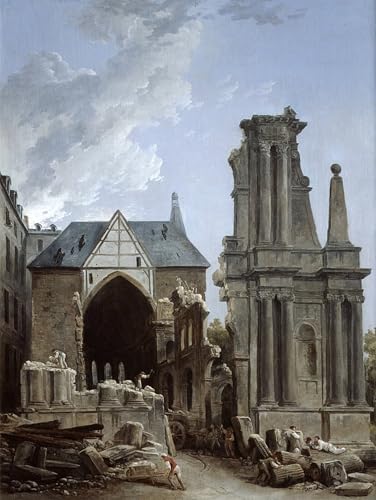 Impression prints toile église des Feuillants par Hubert Robert au format artistique 60x90cm