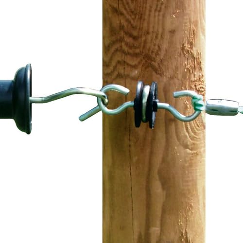 Agrarzone 10x Torgriffisolator drehbar - robuste Weidezaun Torisolatoren mit Öse - verzinkt & robust - ideal für Torgriff Weidezaun