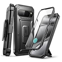 SUPCASE for Google Pixel 10 Pro Case with Screen Protector (Unicorn Beetle Pro), [Built-in Stand & Belt-Clip] [Military-Grade Protection] Full Body Phone Case for Pixel 10 2025, Black