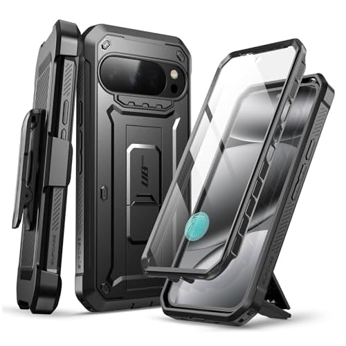 SUPCASE for Google Pixel 10 Pro XL Case with Screen Protector (Unicorn Beetle Pro), [Built-in Stand & Belt-Clip] [Military-Grade Protection] Full Body Phone Case for Pixel 10 Pro XL 2025, Bl