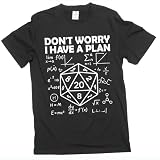 Men's Funny Don't Worry I Have a Plan T-Shirt Nerd Geek Math School tee Shirt (5X-Large Black)