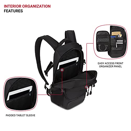 Swissgear 3598 Backpack Narrow Daypack, Black Ballistic, 18-Inch #TOP3