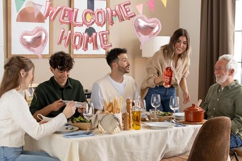 Image of Welcome Home Balloon Aluminum Film Party Decorations Welcome Party Supplies (Rose Gold welcome home)