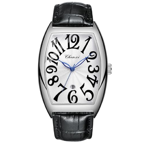 Montre à quartz carrée argentée Tiong avec cadran lumineux lisible