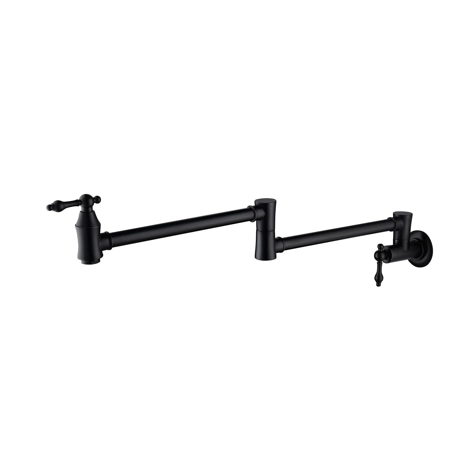 ZQFHSX Wall Mounted Kitchen Faucet Brass Fold Tap Pot Filler Retractable Folding Contemporary Design for Most Scenarios(Black)