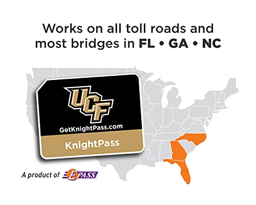 Image of NCAA University of Central Florida KnightPass Toll Sticker by E-PASS; Prepaid Toll Program, Works on All Toll Roads in FL, GA, NC