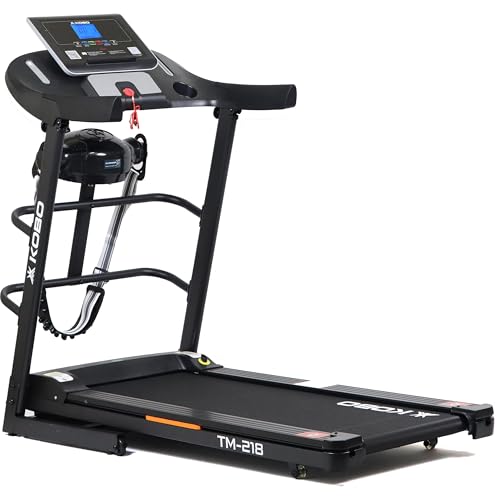 Image of Kobo TM-215 Stainless-Steel 2.5 HP - 5 HP Peak DC Motorised Treadmill for Home Use with Bluetooth Connectivity APP, Free Installation Assistance (Black) (TM-218)