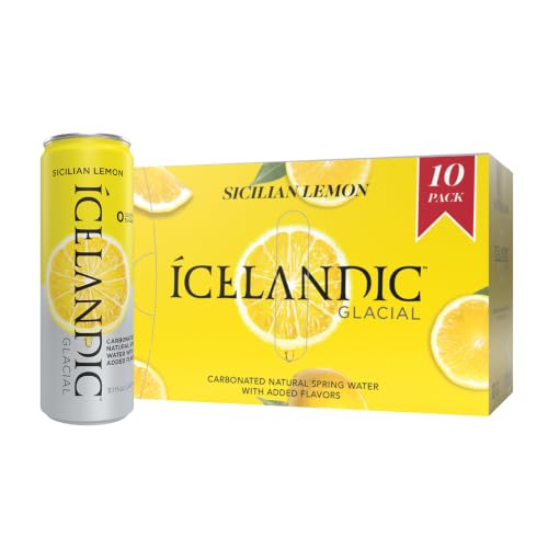 Image of Icelandic Glacial Sparkling Water, Sicilian Lemon, 330mL (Pack of 10)