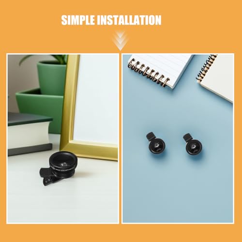 Kisangel 2pcs Smartphone Attachable Lens Wide Angle and Macro Lens for Cell Phone Photography Mobile Phone Camera Lenses Kit for Outdoor Travel - Image 3