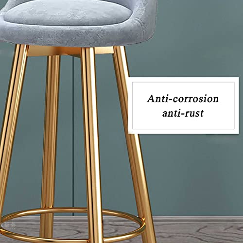 Tabourets hauts en velours 65 cm chaise de comptoir avec dossier lot de 2 - 4