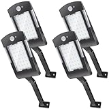 KUFUNG Solar Lights Outdoor, 48 Led Lamp, Cordless Waterproof Solar Flood Light, Security Motion Sensor Luces Solares for Deck, Fence, Patio, Front Door, Gutter, Yard, Shed, Path(4 Pack)