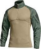 [CQR] タクティカルシャツ 長袖 メンズ [吸汗速乾・通気・耐久性] 迷彩服 ミリタリー コンバット サバゲー アウトドア 登山 サバゲー キャンプ tシャツ ハーフジップシャツ 戦闘服 腕ポケット付き 大きいサイズ TOS601-KPD_M