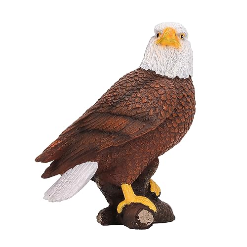 WAHEWUD Estatua de águila Calva con Estilo de Giro de Cabeza, Figura de Animal patriótico para decoración del hogar, Oficina, Escultura de pájaro de Resina Pintada a Mano, Regalo