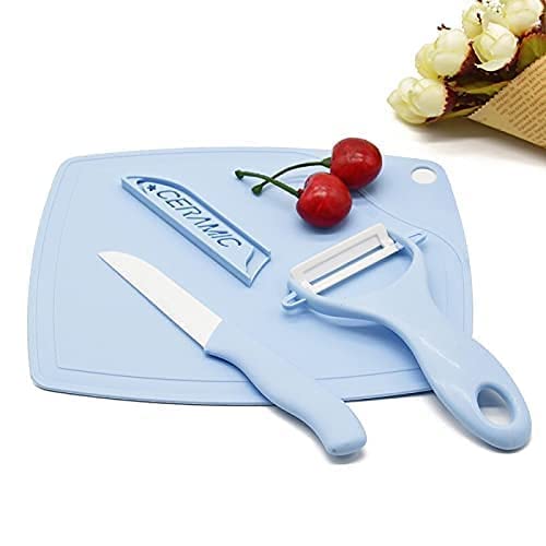 Henceberry Chopping Board Knife Peeler Set – Stainless Steel Fruit Knife Sets Paring Knives Chopping Boards Fruits Peeler 3 Pieces Suits Kitchen Cooking Vegetable Stainless Steel Knife Tools