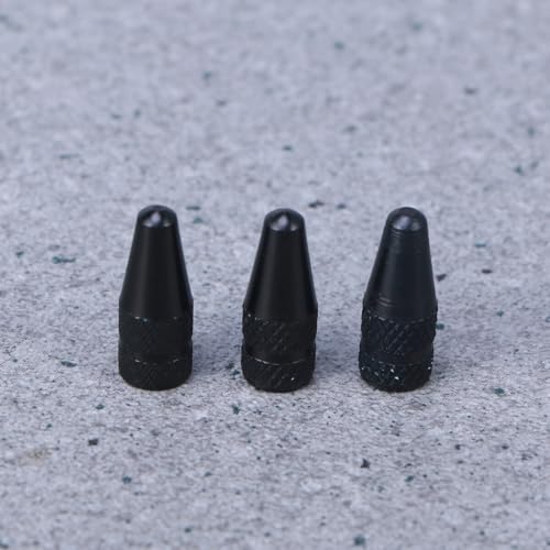 12 tapones de válvula de aleación de aluminio para bicicletas, tapas antiherrumbre y antipolvo para válvulas francesas, negros, fáciles de instalar con rosca lisa, para bicicletas de carretera y montaña miniatura 5