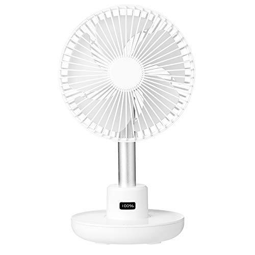 GXZ-F825 Adjustable USB Charging Electronic Display Desktop Electric Fan, 3 Speed Control Durable (Color : White)