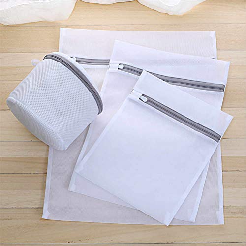 Image of Lukzer Mesh Laundry Bags for Washing Machine & Travel Storage (Set of 4) Laundry Organizer Bags with Rust-Free Zipper for Bra, Lingerie, Baby Clothes, Delicates, Hosiery & Shoes