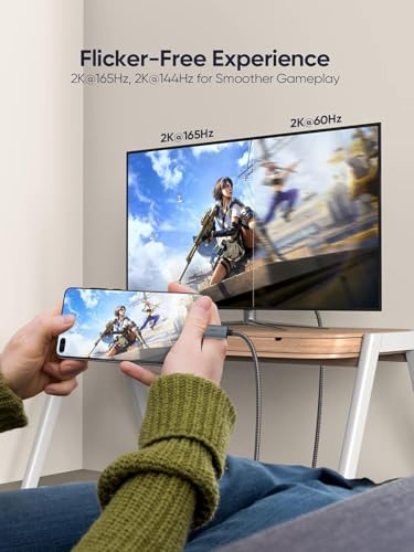 Image of Tobo USB Type-C to DisplayPort Cable, 4K 60Hz, Nylon Braided, Plug & Play, 1.8m USB-C to DP Male to Male Cable for, Laptop, Monitor & Projector, Aluminium Alloy, Gold-Plated TD-1606CC